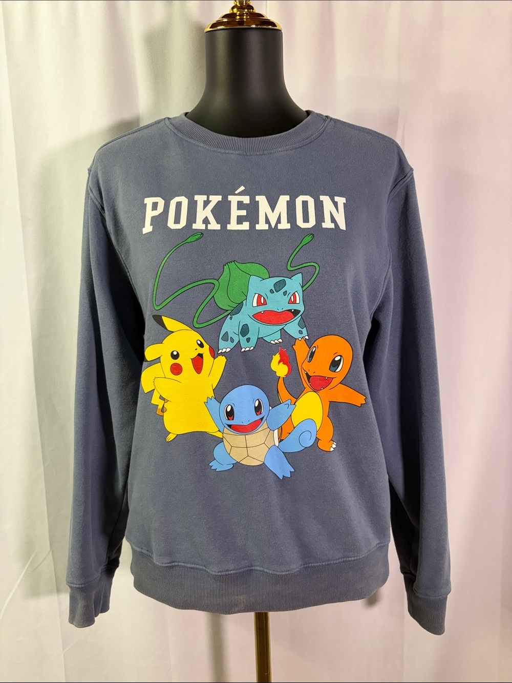 Pokémon Slate Blue Long Sleeve Crewneck Sweatshirt